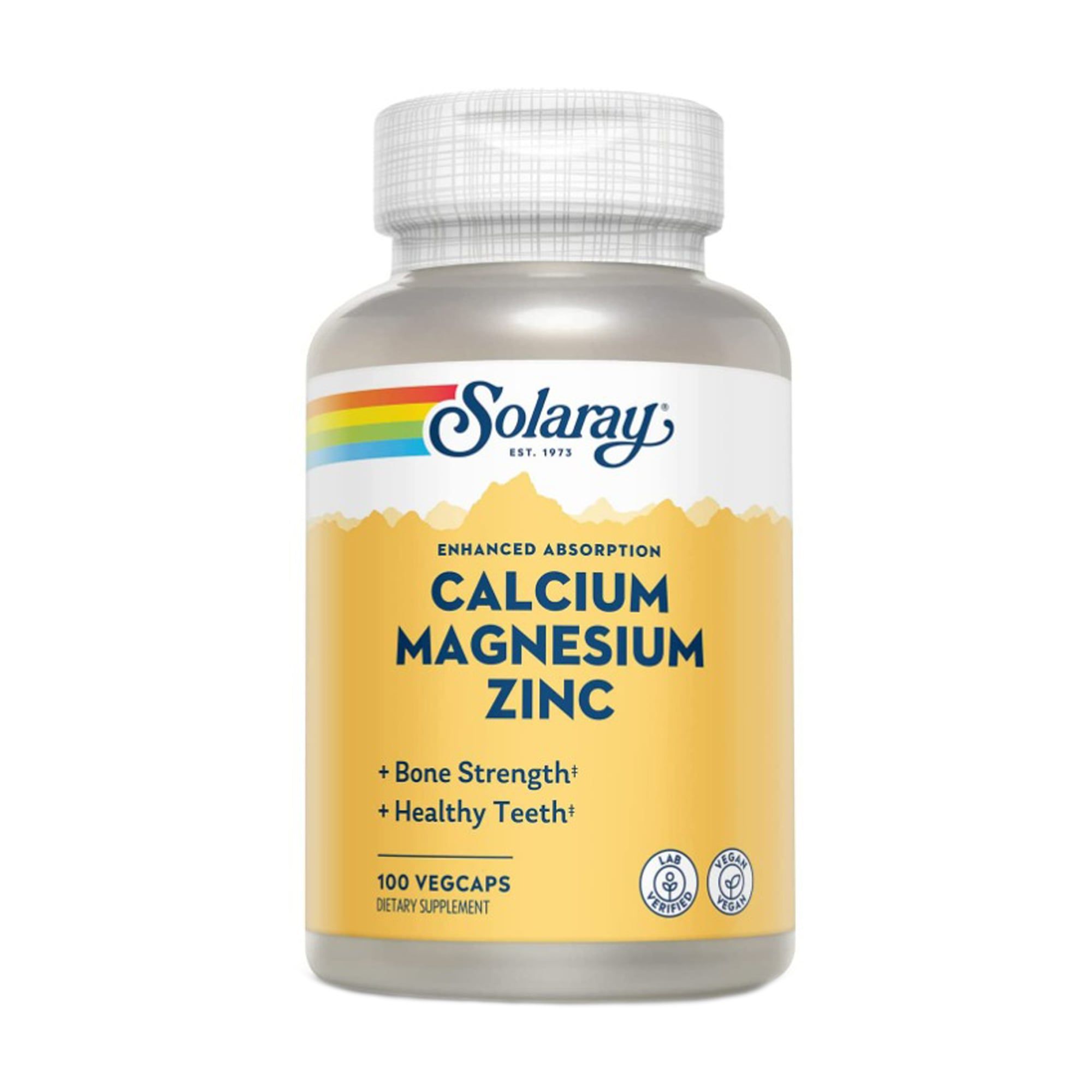Кальцій, магній та цинк Solaray Calcium Magnesium Zinc, 100 капсул