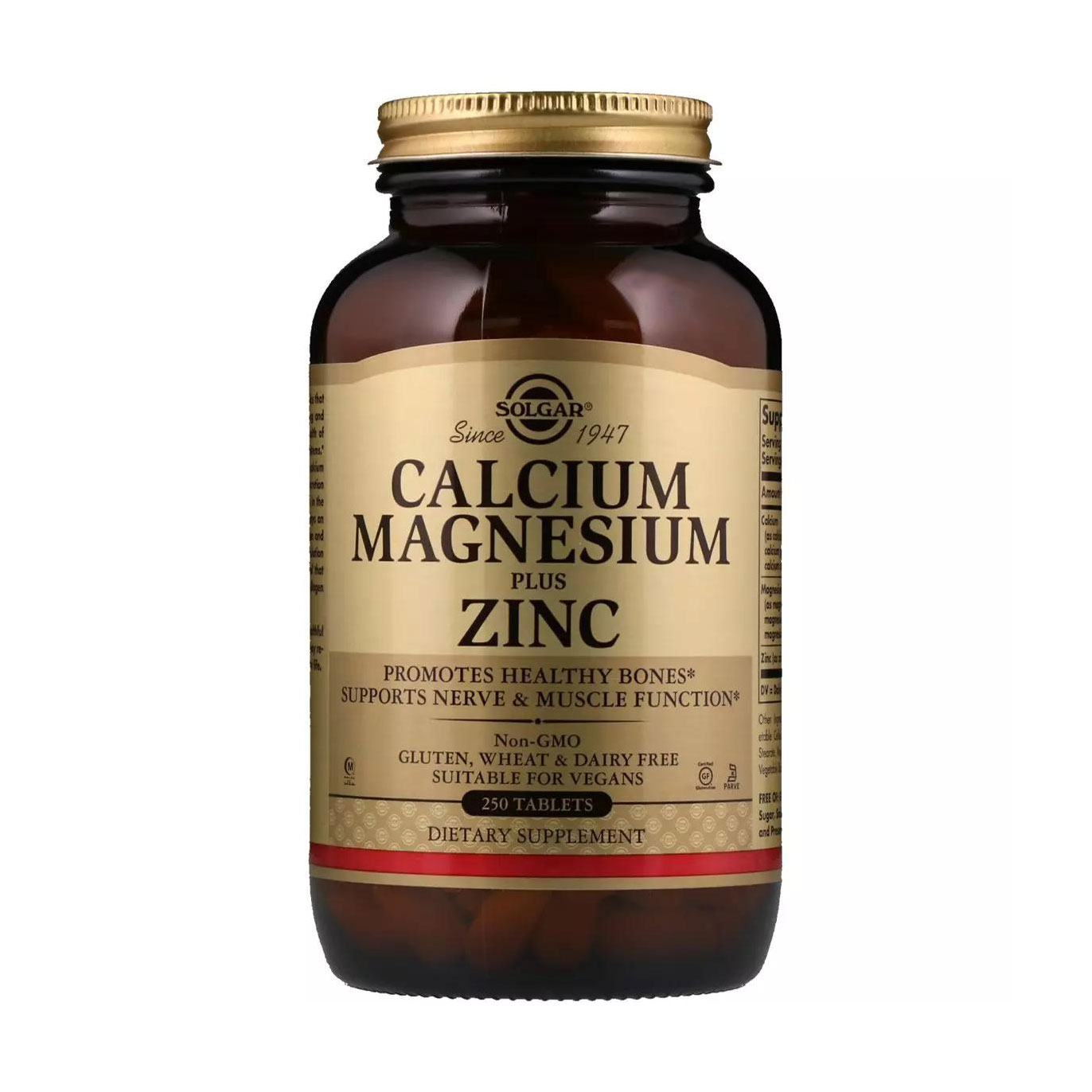 Мінеральний комплекс Solgar Calcium Magnesium Plus Zinc Кальцій, магній + цинк, 250 таблеток